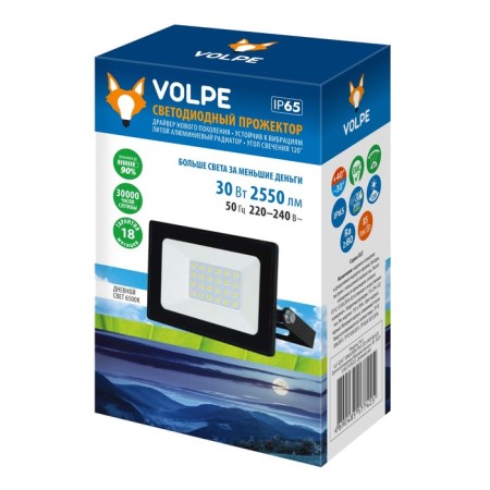 Flight LED Uniel, 30 W, IP65, LED, 6500K, 2550 LM, 122x75x29 mm, black color black-1