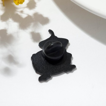 Icon "duckling" with a flower, colored in ferrous metal-1