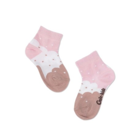 Socks children's cotton CONTE KIDS TIP-Top, size 12, color white, light pink