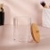 Organizer for storing cotton pads "Bamboo", with a lid, 7 × 7 × 10.1 cm, the color is transparent/brown