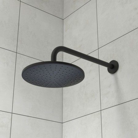 Shower watering can Iddis Optima Home Oph22bri64, upper, round, d = 228 mm, ABS plastic, black 981572-4