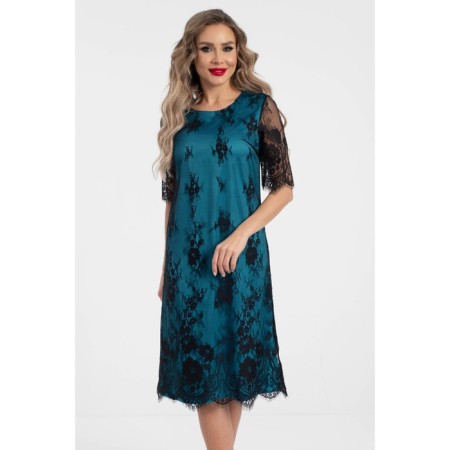 Women's dress, size 42, black color, blue-5