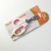 Middle scissors are medium with an emphasis for a finger, white with pink