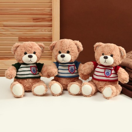 Soft toy "Bear" in a striped jacket, 25 cm, color mix-4