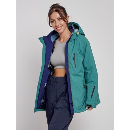 Ski jacket female winter, size 54, green color-9