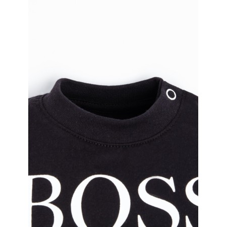 Long sleeve T-shirt Troshka I am "Little Boss", height 80-86 cm, black color-4