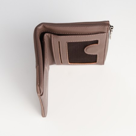Women's wallet on a magnet, brown color-4