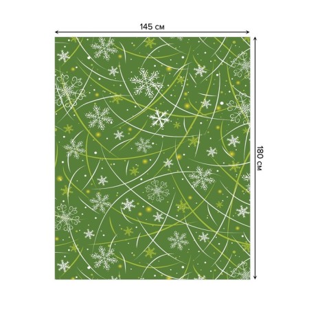 The tablecloth "Nice Snowflakes", rectangular, Saten, size 145x180 cm-1