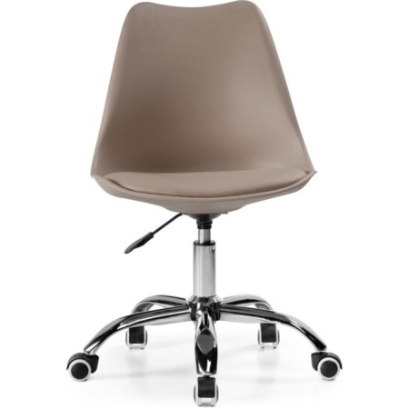 Computer chair Kolin Metal/Ecokuzha/Plastic, Chrome/Beige 49x56x78 cm-1
