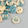 Buttons wood for creativity 2 punctures "sea surf" set 40 pcs 1.5x1.5x0.4 cm