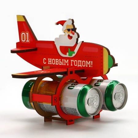 Organizer for bottles "Santa Claus on an airplane"-1