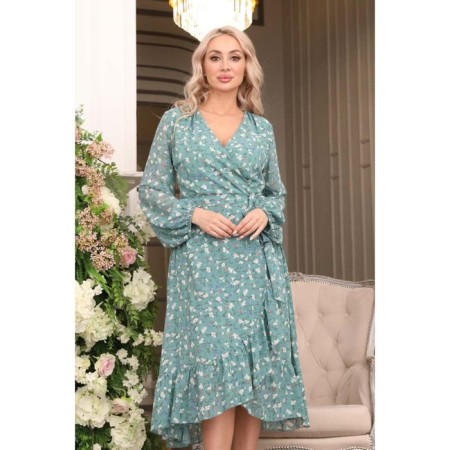 Women's dress, size 46, green color-12
