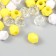 Plastic beads "Crystal polyhedron. Yellow, white, transparent" set 30 g 1x1x1 cm
