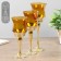Glass candlestick set 3 pcs "glasses" height 18, 20, 22.5 cm gold 22.5x7.8x7.8 cm
