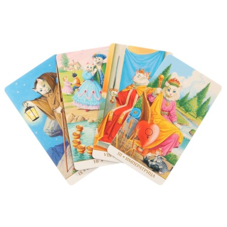 Tarot cards "White Cats", deck 80 cards, card 6.6 × 12 cm-1