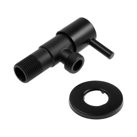 Corner tap Zein English, 1/2 "x 1/2", crane-boux brass, stainless steel, black-4