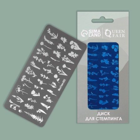 Stamping disk Metal "Floral Vibe", 12 × 6 cm-1