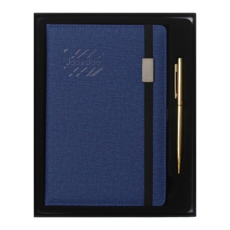 The diary is low, PVC, A5, 140 sheets in a cage, on an elastic band, with a handle, in a gift box, mix-15