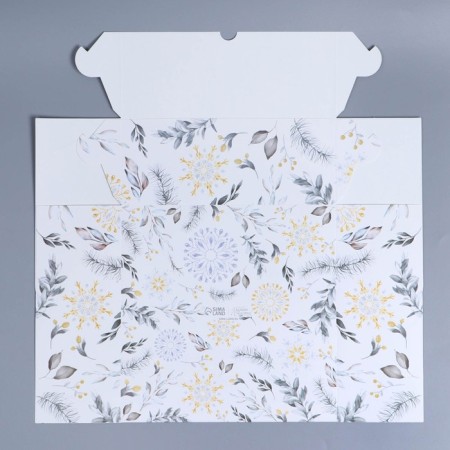 Folding box for 9 cupcakes with the window "Pattern Light", 25 x 25 x 10 cm, New Year-5