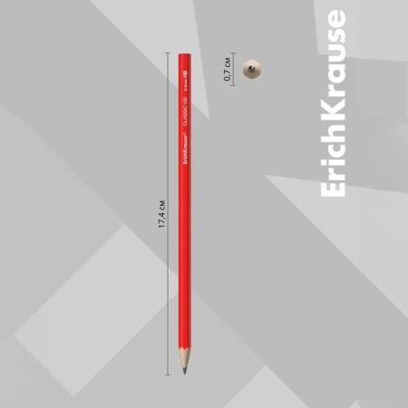 Pencil Chernographic Erichkrause "Classic 100", HB, Grifel D = 2.2 mm, plastic, hexagonal, in a box, mix-4