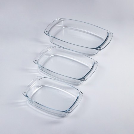 A set of baking dishes "Flora", 3 pcs, glass, Iran-1