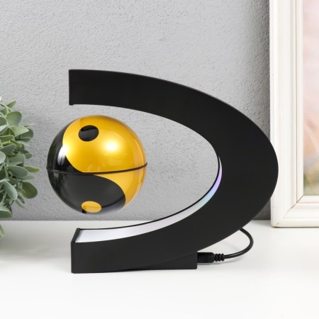 Levitative souvenir "Yin-Yang" Black ball d = 8.5 cm 17.4x8.5x17.4 cm-1