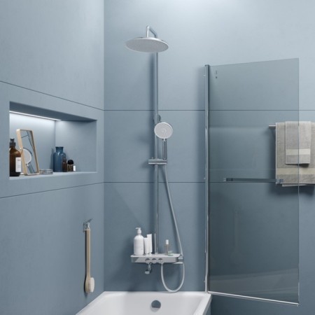 Shower system IDDIS SheLFY SheSBBTI06, tropical shower, shower, brass, chrome-3