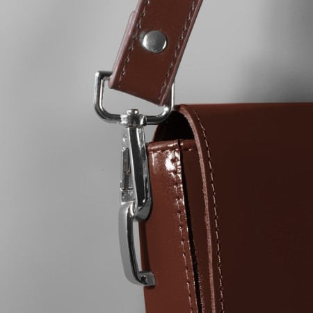 Handle for a bag, with carbines, 60 ± 1 × 2 cm, brown color-4