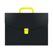 A4 Portfire folder, 700 μm, 1 compartment, calligrata, black, naon salad