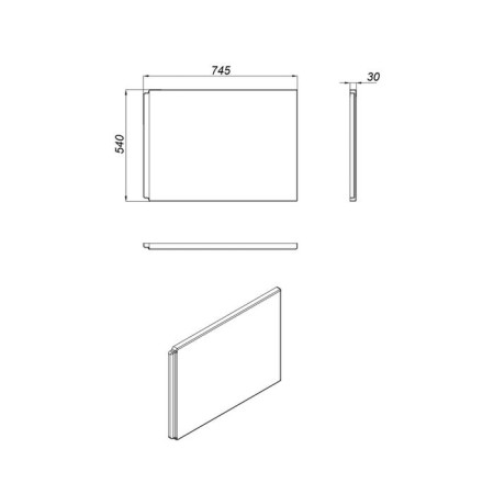 Cersanit Virgo/Intro 75 Bath Bath screen, white color-2