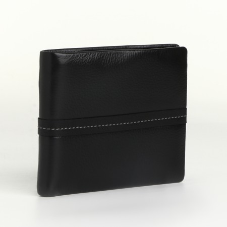 Male purse for magnet, clip for bills, separation for SIM cards, black color