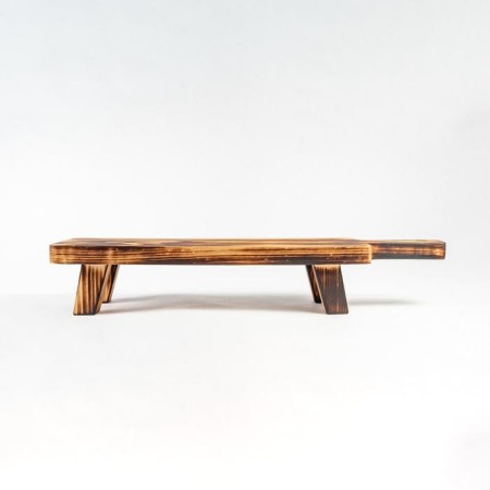 The board is cut, for feeding on legs made of natural cedar MaGistro, 38 × 10.5 × 6.5 cm, with a handle, burnt-4