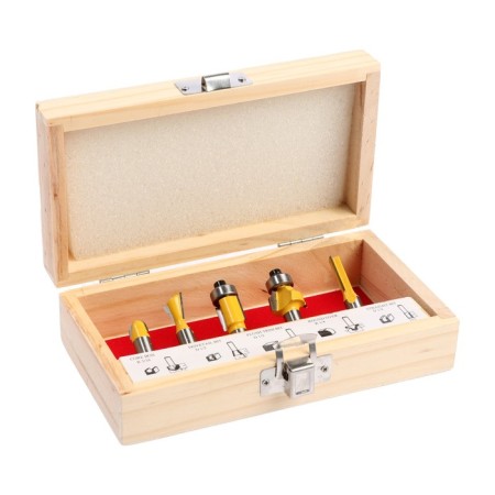 A set of cutting on a tundra tree, a wooden box, a shank 8 mm, 5 pcs.