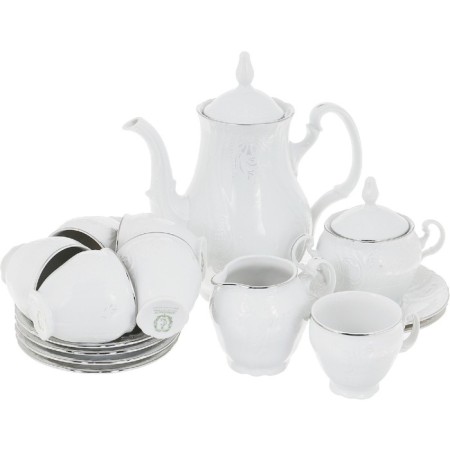 Coffee service 6/9 BERNADOTTE, Decor "Decol, Platinum layering", 15 items