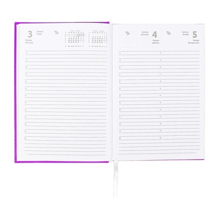 Dated diary 2024, A5, 176 sheets, Attomex.even, Bumvinyl cover, Lasse, Block 70 g/m2, lilac-11