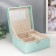 Casket to the leatherette for jewelry "Silver shine on blue" 8x14.5x14.5 cm