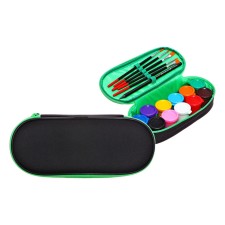 Penal soft, 1 compartment, 95 x 205 x 45 mm, case, with a filling of 17 objects, gouache 11 colors, calligrata, black