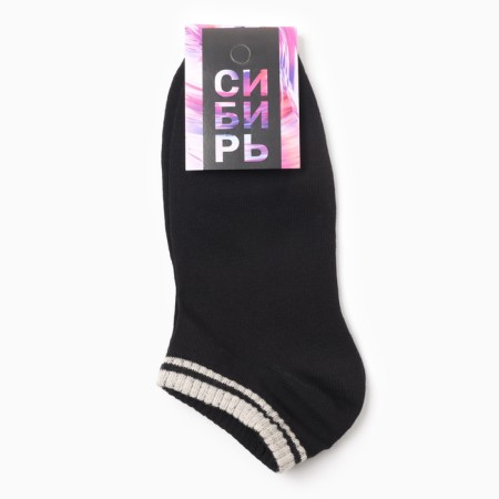Women's socks shortened, black color, rr 23-2