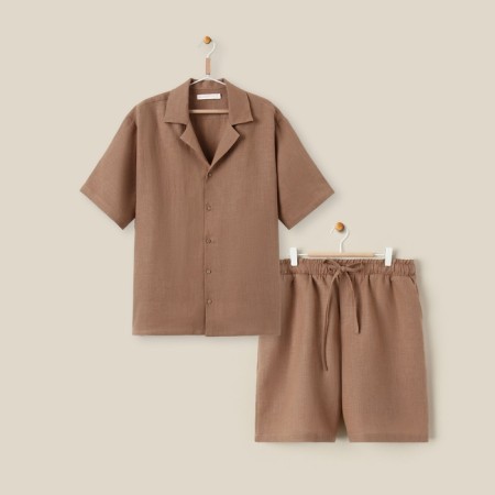 Male home -made suit (short sleeve and shorts) SL Home p. L, coffee-9