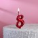 Candle for Cake "Oval", number "8", ruby, 5.5 cm