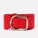 Women's belt, width 8 cm, elastic band, metal buckle, red color