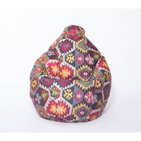 Mear-pear armchair medium, diameter 75 cm, height 120 cm, mehico print gray-1