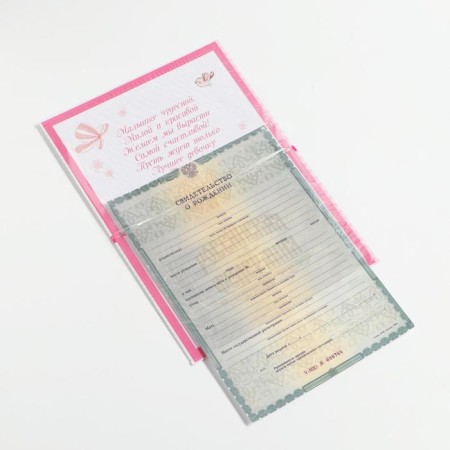 Folder for the birth certificate "Bunny", a5-4