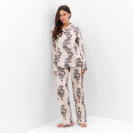 PAZHAMA Women's KAFTAN "Dragons", p. 48-50, beige-2