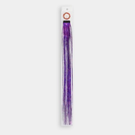 Hair strand, rain, clock, 50 cm, purple color-7