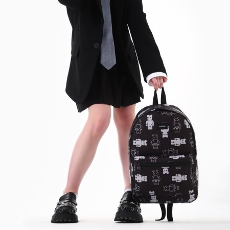 Backpack School Textile Teddy, 42x14x28 cm, black color-8