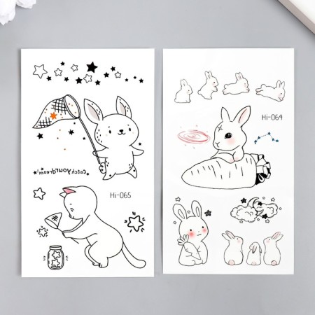 Tattoo on the body phosphorus "Bunny/kitten" mix 6x10.5 cm