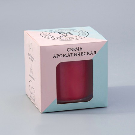 Aromatic giant in a glass "Cherry Flowering", soy wax, 10x10 cm-5