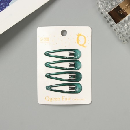 Invisible hair "Hadley" (set 4 pcs) 5 cm, green