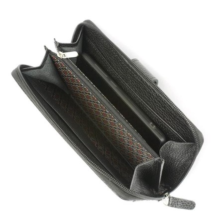 Lightning wallet with Cardholder, 2 PODD. for bills/1 for coins/12 for cards, black color-3